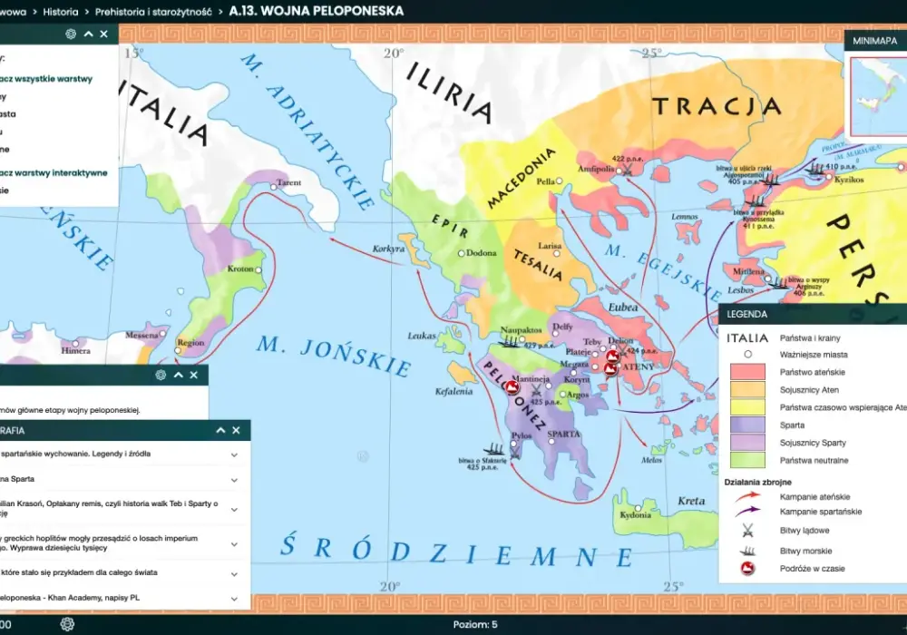 Starożytna Grecja mapa konturowa do druku – kluczowe regiony i miasta historyczne