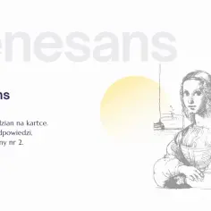 Renesans w Polsce – portret kobiety w stylu renesansowym, obok tekst zachęcający do rozwiązania sprawdzianu.