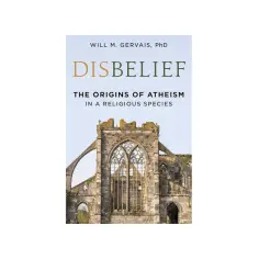 Okładka książki "Disbelief: The Origins of Atheism in a Religious Species" z ruinami katedry. Dzieło dla każdego, kto zastanawia się nad tym, czy jest ateistą.