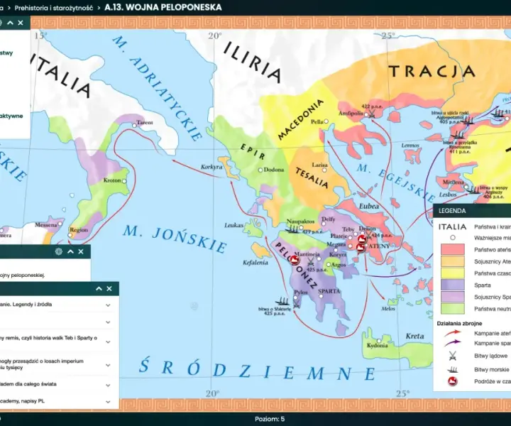 Starożytna Grecja mapa konturowa do druku – kluczowe regiony i miasta historyczne
